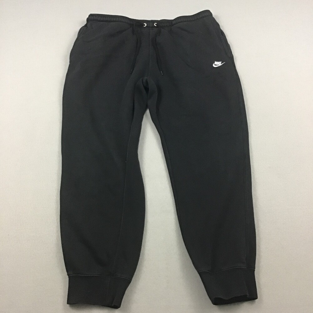 Nike Pants Men Extra Large Black Solid Tapered Club Fleece Joggers Sweatpants XL